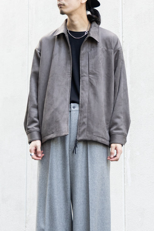 【CURLY&Co.】"KNIT SUEDE ZIP-UP BLOUSON"